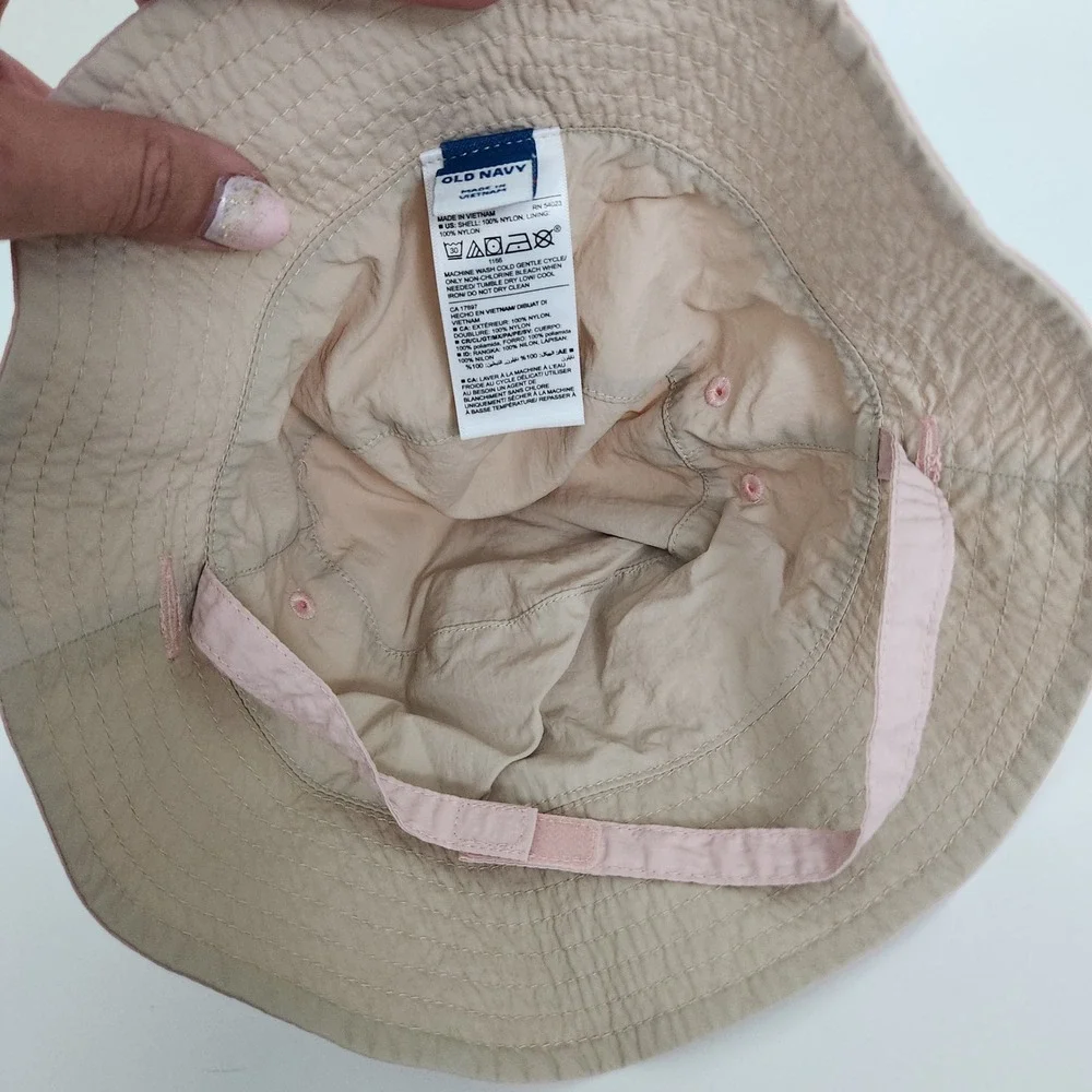 Baby Girl Pink Bucket Sun Hat Small Adjustable Strap NWT